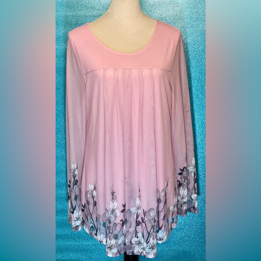 Pink Flowing Blouse. Goes with everything & can be worn ANYWHERE.